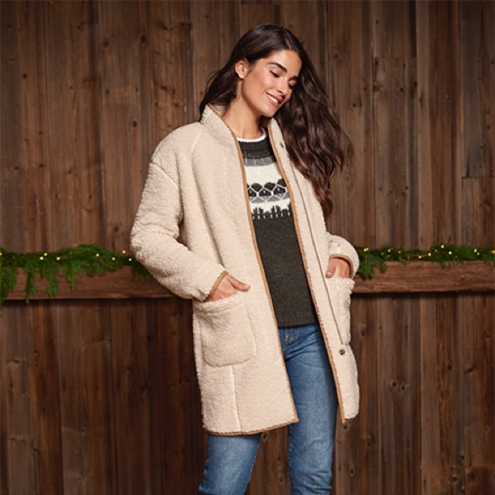 Orvis Sherpa Teddy Long Fleece Cocoon Jacket